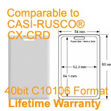 Clamshell Proximity Card GE Casi-Rusco 40bit C10106 Compare to CX-CRD For GE Security, Lenel 32, Interlogix, ProxLite, UTC Fire & Security
